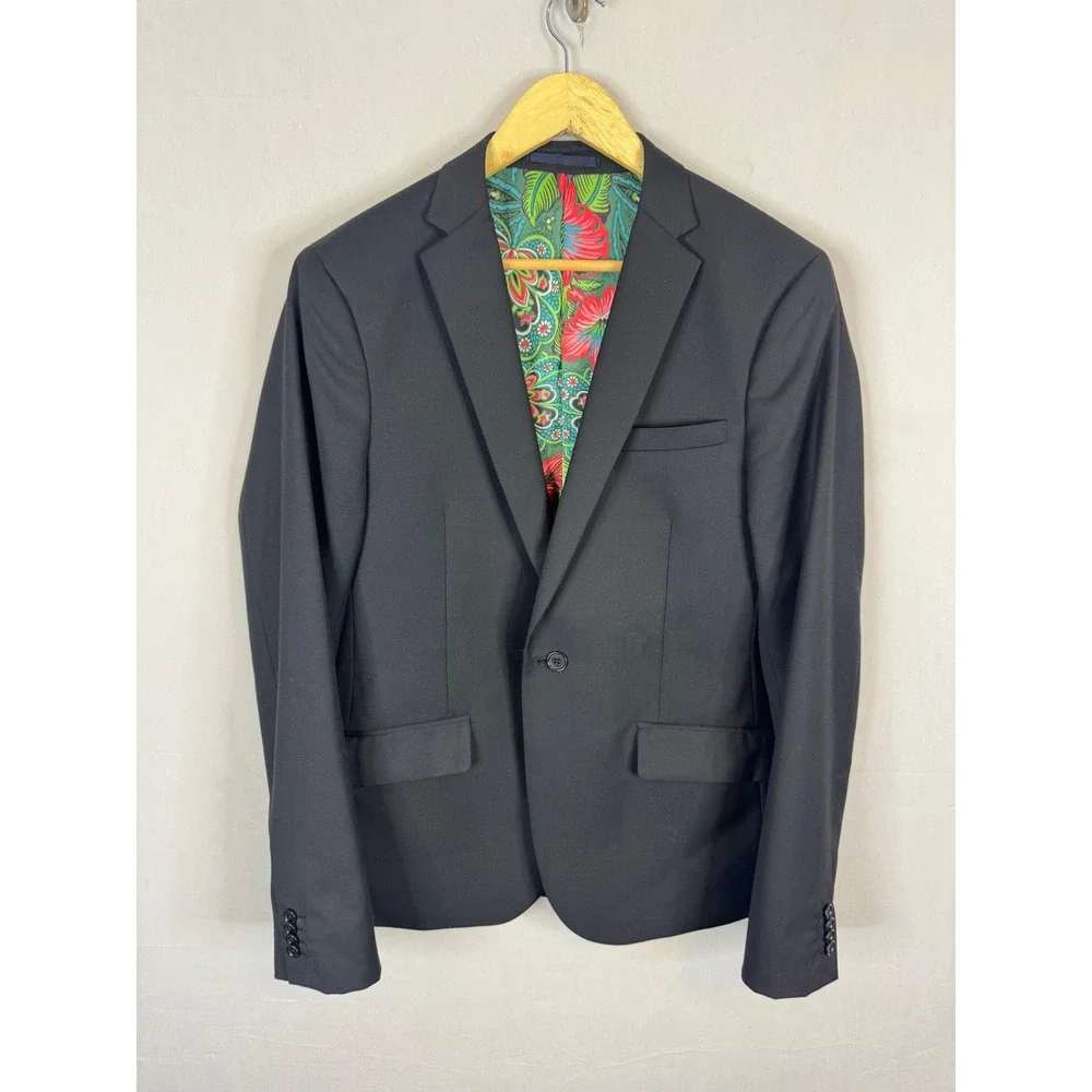 Scotch & Soda Amsterdam Couture Mens Black Blazer Floral Lining Size Men 40